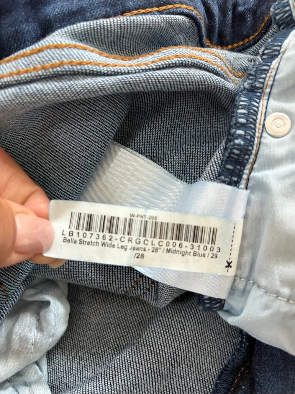 Quince Bella Stretch Wide-Leg Jeans in Mid Blue Wash. EUC